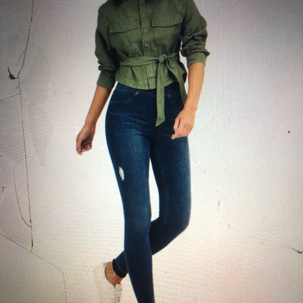SPANX Distressed Ankle Skinny Jeans